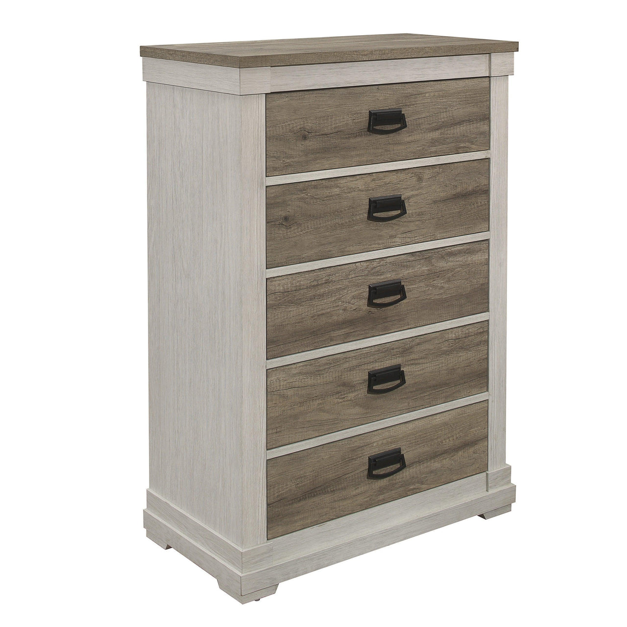 Transitional 1PC Chest with Storage Drawers Classic Shape Two-Tone Look Bedroom Furniture