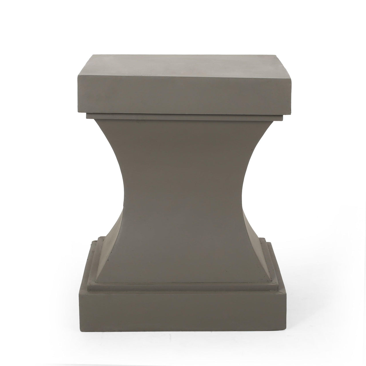 Light Gray Modern Pedestal Side Table with Lightweight Concrete Design