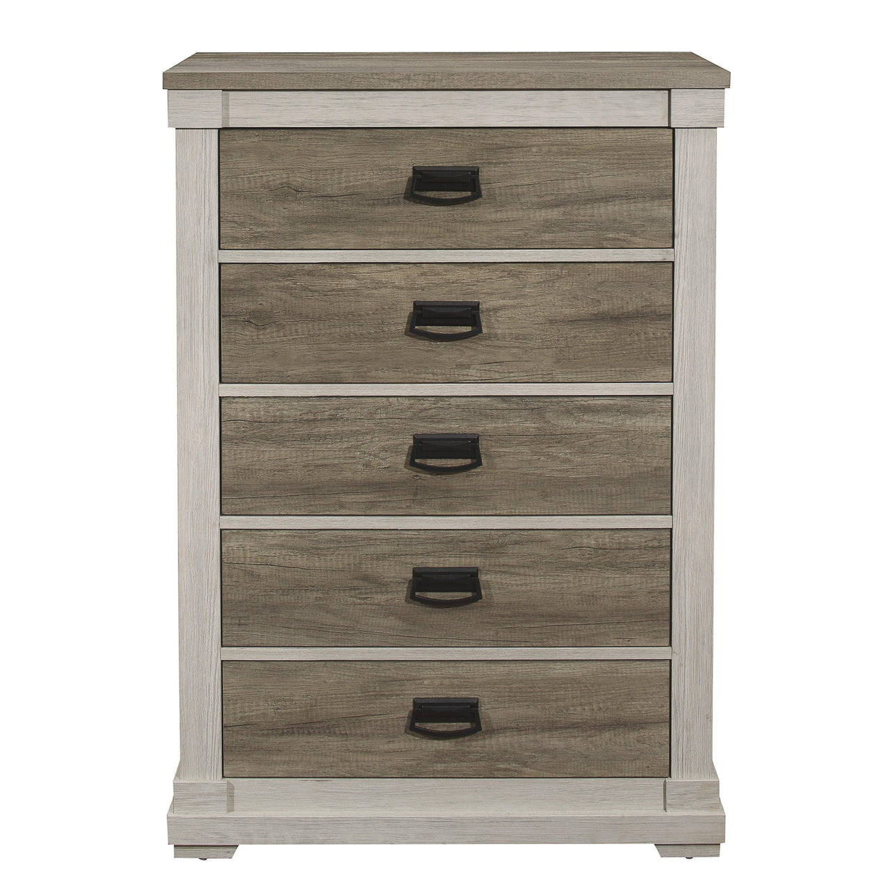 Transitional 1PC Chest with Storage Drawers Classic Shape Two-Tone Look Bedroom Furniture