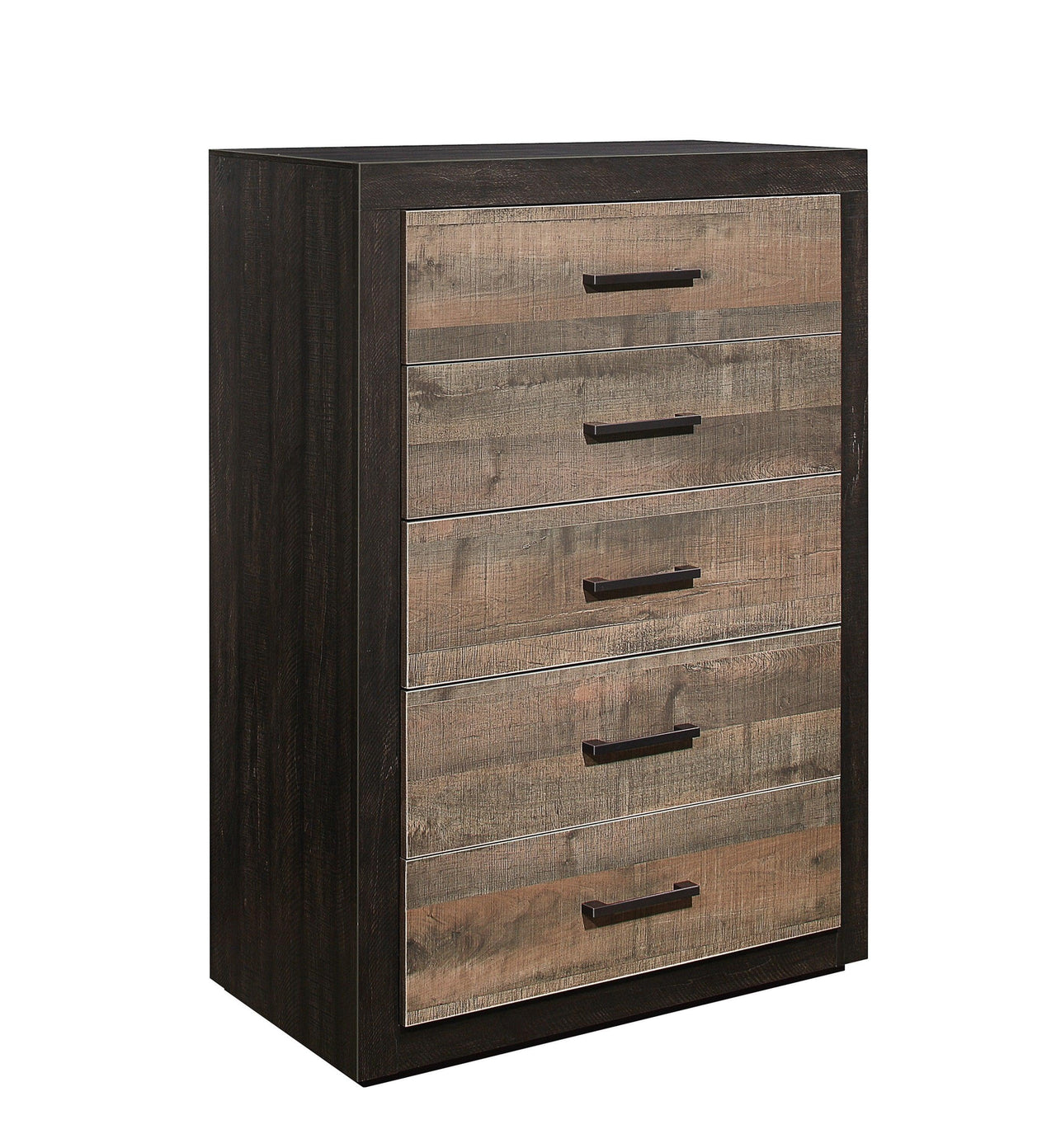 Contemporary Two-Tone Finish 1pc Chest of Drawers Faux-Wood Veneer Bedroom Furniture