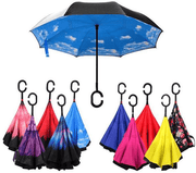 New Windproof C-Handle Double Layer Inverted Umbrella Cars Reversible Umbrella 5pc - Bestgoodshop