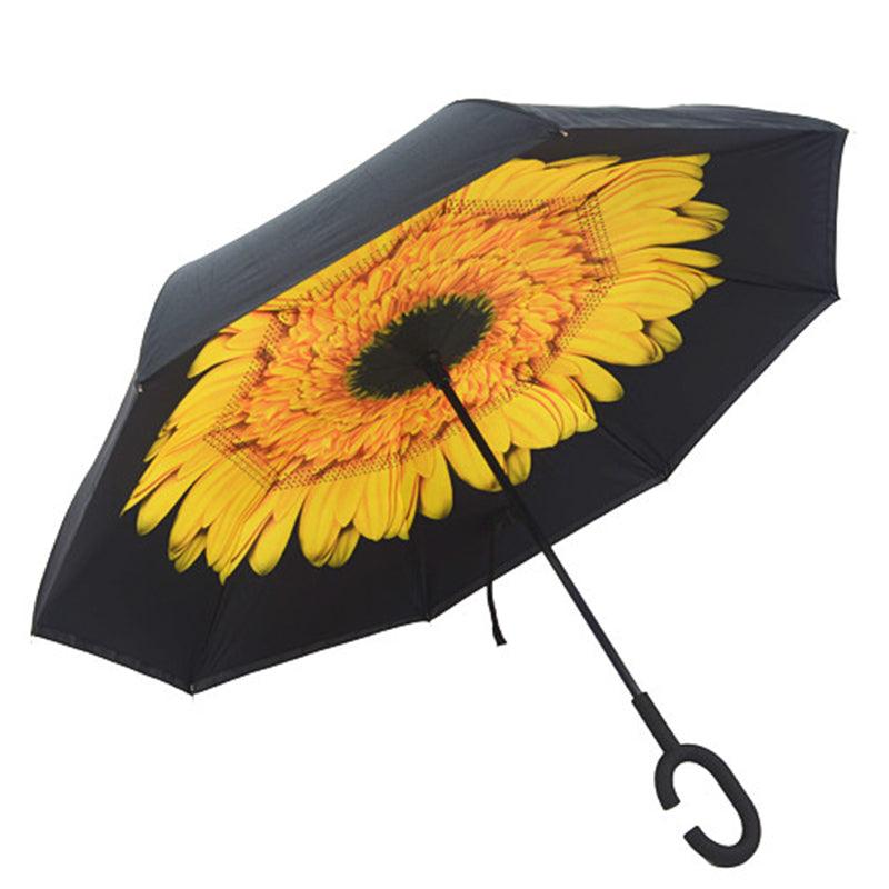 New Windproof C-Handle Double Layer Inverted Umbrella Cars Reversible Umbrella 5pc - Bestgoodshop